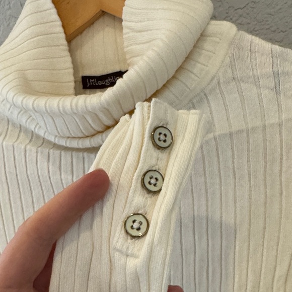 J. McLaughlin Ivory Ribbed Turtleneck Sweater - Picture 5 of 8